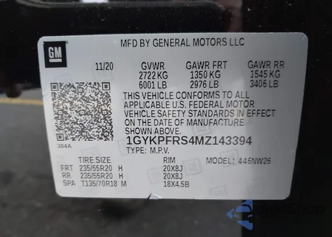 2021 Cadillac Xt6 Awd Premium Luxury from USA, damaged, VIN 1GYKPFRS4MZ143394